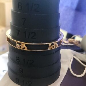 Elegant Gold-Tone Coach Horse & Carriage Bracelet W/ DUSTY